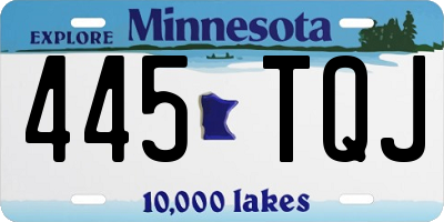 MN license plate 445TQJ