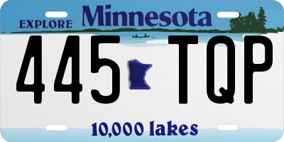 MN license plate 445TQP