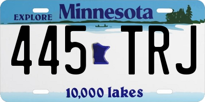 MN license plate 445TRJ