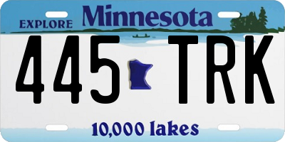 MN license plate 445TRK