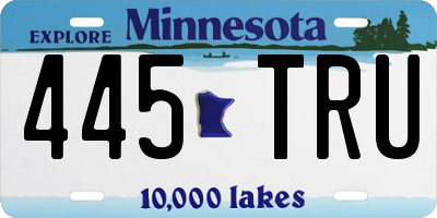MN license plate 445TRU