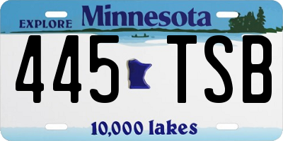MN license plate 445TSB