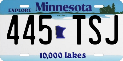 MN license plate 445TSJ