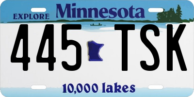 MN license plate 445TSK