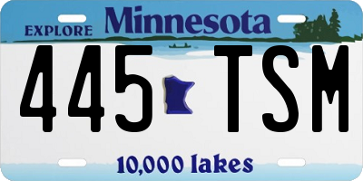 MN license plate 445TSM