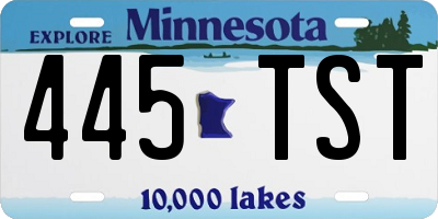 MN license plate 445TST