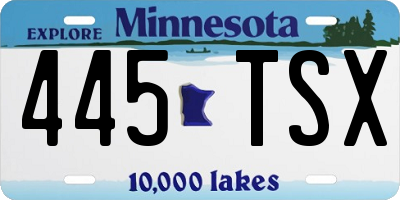 MN license plate 445TSX