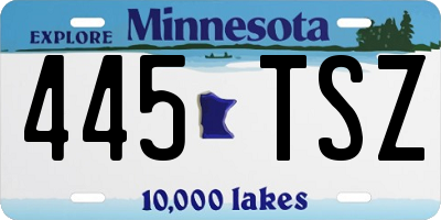 MN license plate 445TSZ