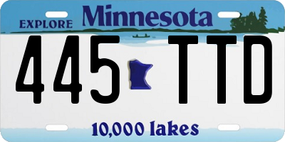 MN license plate 445TTD