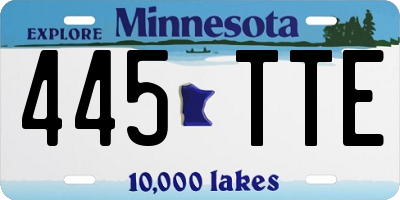 MN license plate 445TTE