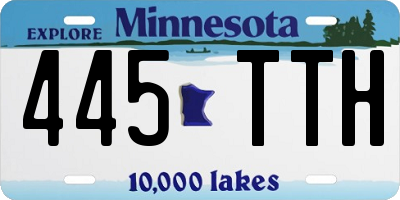 MN license plate 445TTH