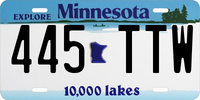 MN license plate 445TTW