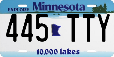MN license plate 445TTY