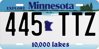 MN license plate 445TTZ
