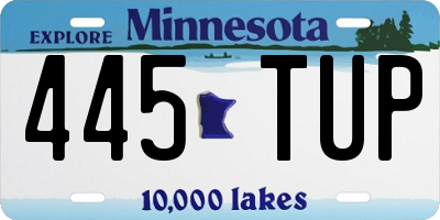 MN license plate 445TUP