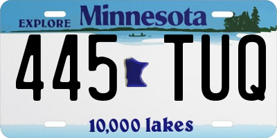 MN license plate 445TUQ