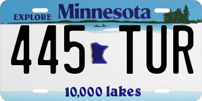 MN license plate 445TUR