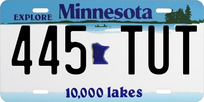 MN license plate 445TUT