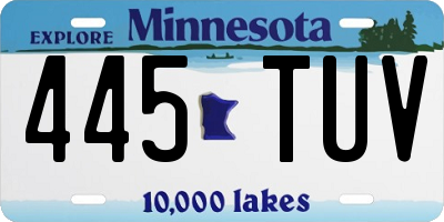 MN license plate 445TUV