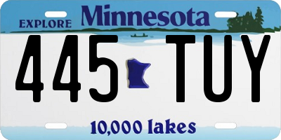 MN license plate 445TUY