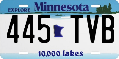 MN license plate 445TVB