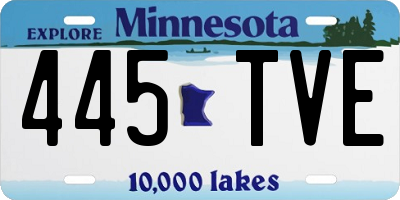 MN license plate 445TVE