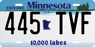 MN license plate 445TVF