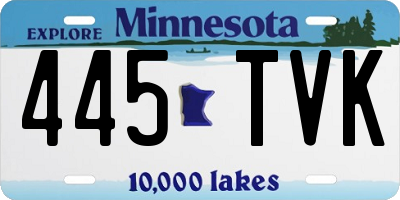 MN license plate 445TVK