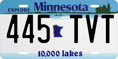 MN license plate 445TVT
