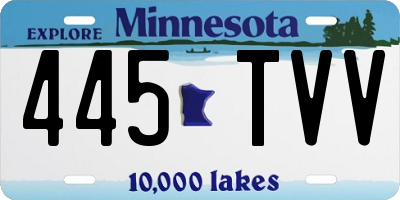 MN license plate 445TVV