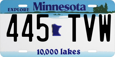MN license plate 445TVW