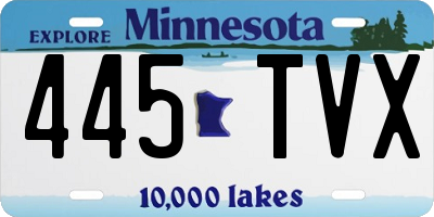 MN license plate 445TVX