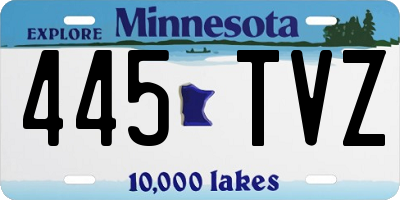 MN license plate 445TVZ