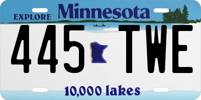 MN license plate 445TWE