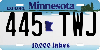 MN license plate 445TWJ