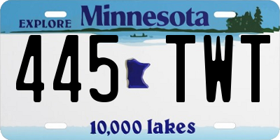MN license plate 445TWT