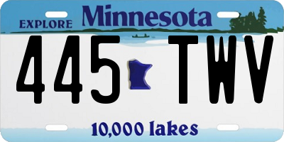 MN license plate 445TWV