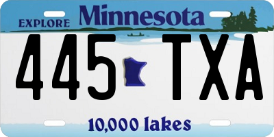 MN license plate 445TXA
