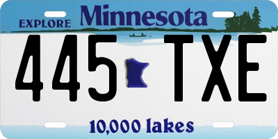 MN license plate 445TXE