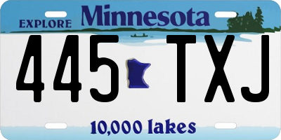 MN license plate 445TXJ