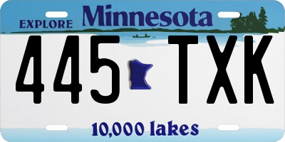MN license plate 445TXK