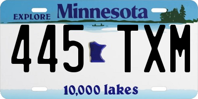 MN license plate 445TXM