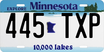 MN license plate 445TXP