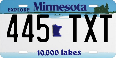 MN license plate 445TXT