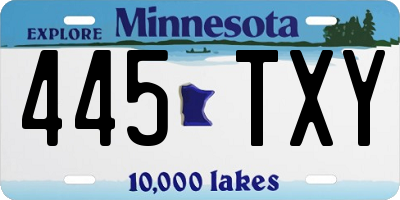 MN license plate 445TXY