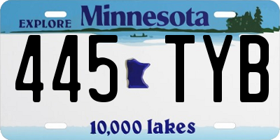 MN license plate 445TYB