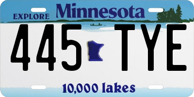 MN license plate 445TYE