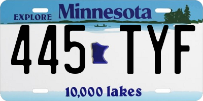 MN license plate 445TYF