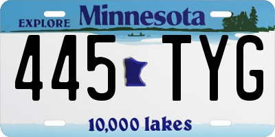 MN license plate 445TYG