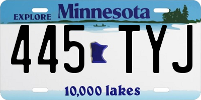 MN license plate 445TYJ